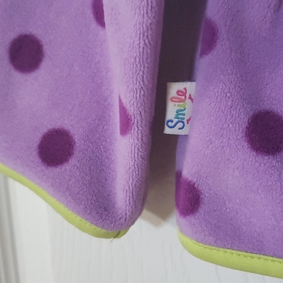 Gymboree Lavender & Purple Polka Dot with Lime Green Trim Jacket Toddler 2T-3T - Picture 6 of 8
